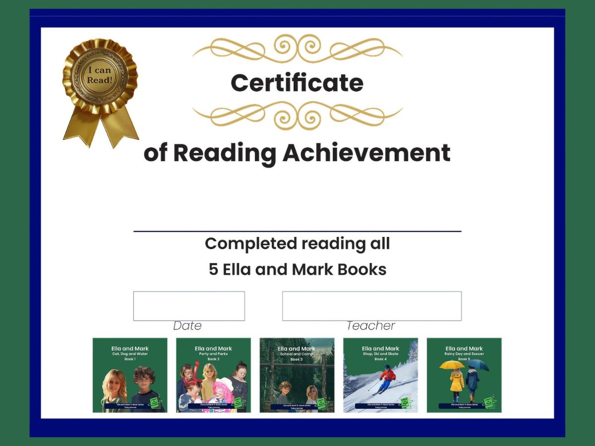Ella and Mark achievement certificate